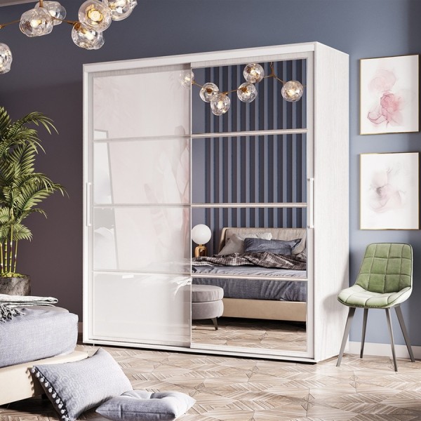 Шкаф-купе Крафт-6 ШКК-06 1.6 м. Ясень белый (BTS) в ЛНР, Луганске